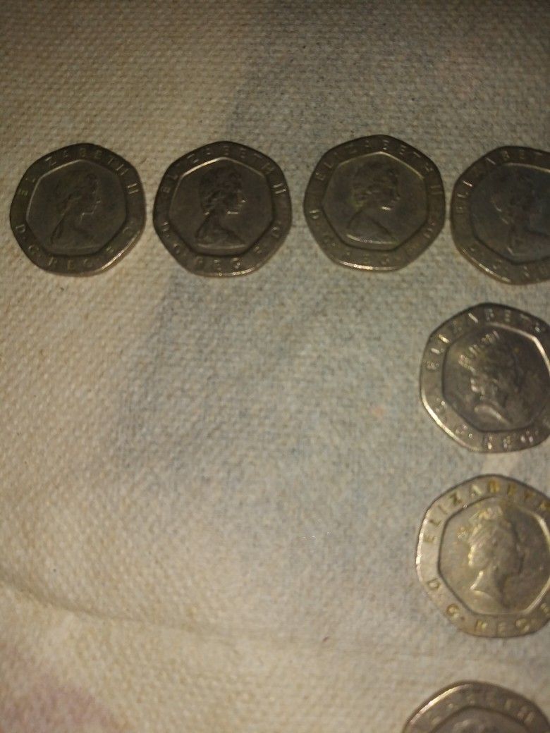 Collectible Queen Elizabeth II 20 Pence Coins..