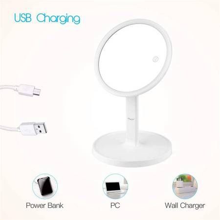 7 Inch Makeup Mirror with Lights, 1x 5X Magnifying Double Sided Cosmetic LED Mirror 3 Lights Settings Touch Control Dimmable Vanity Mirrors