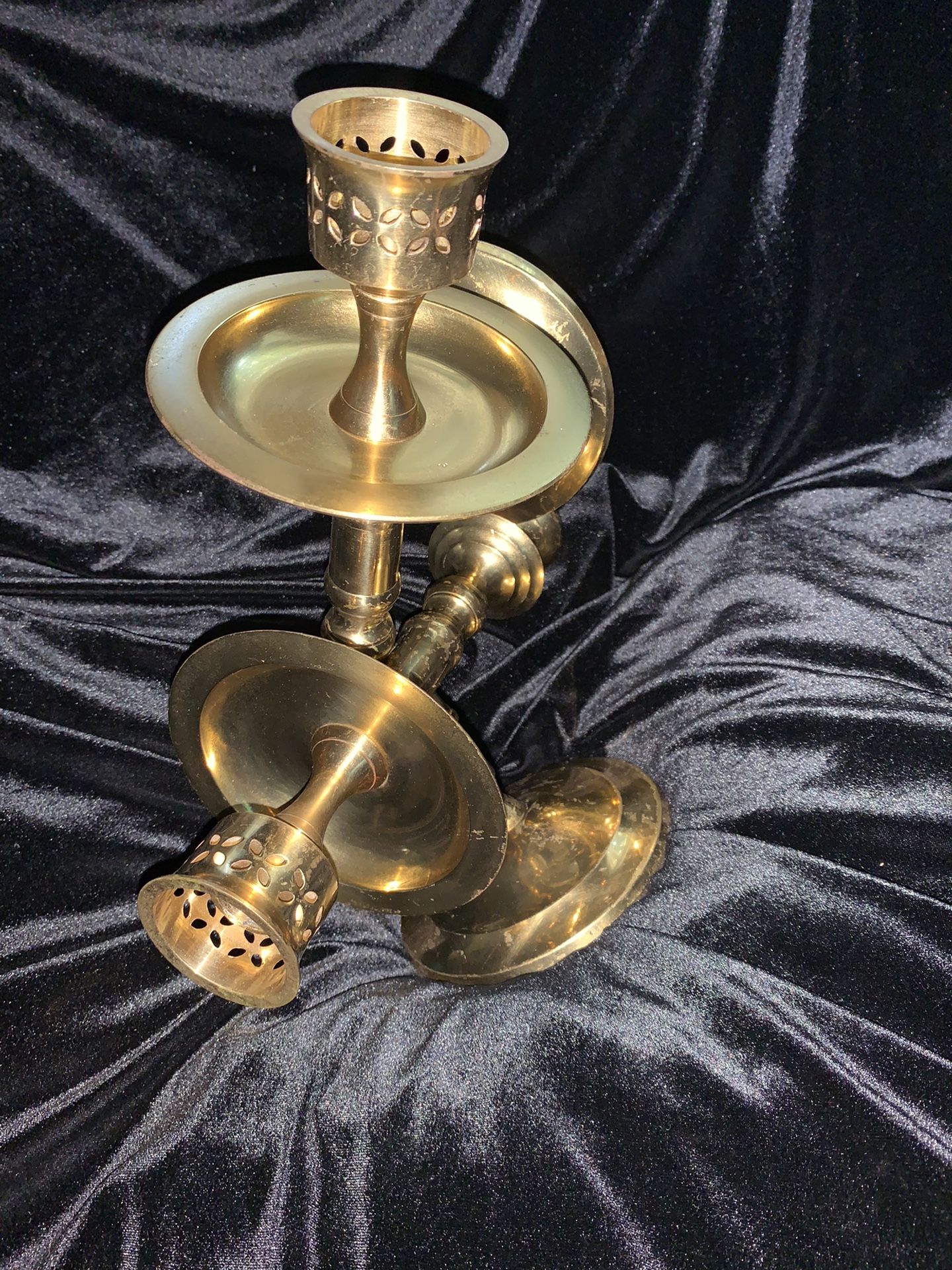 Brass wall candle holders.