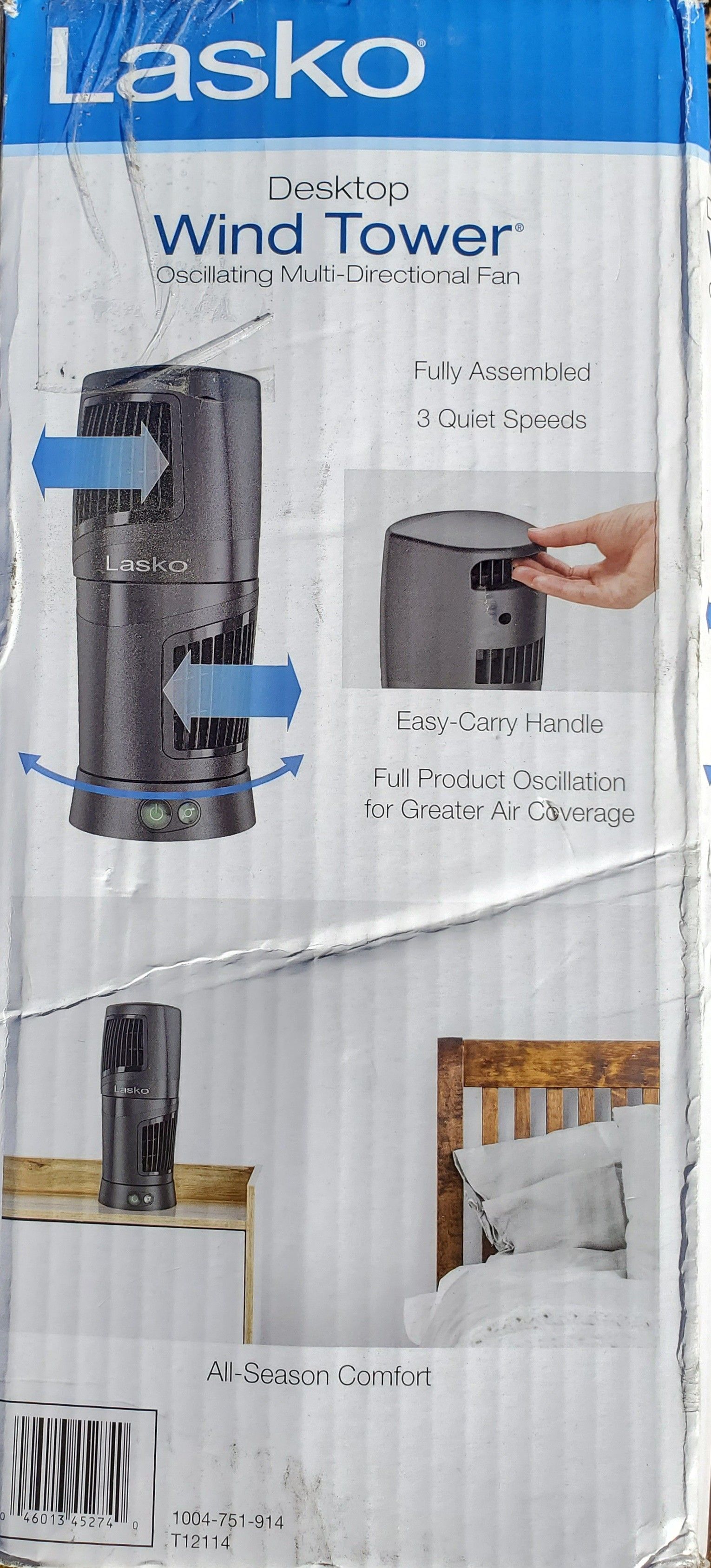Lasko 12 in. Desktop Wind Tower Oscillating fan