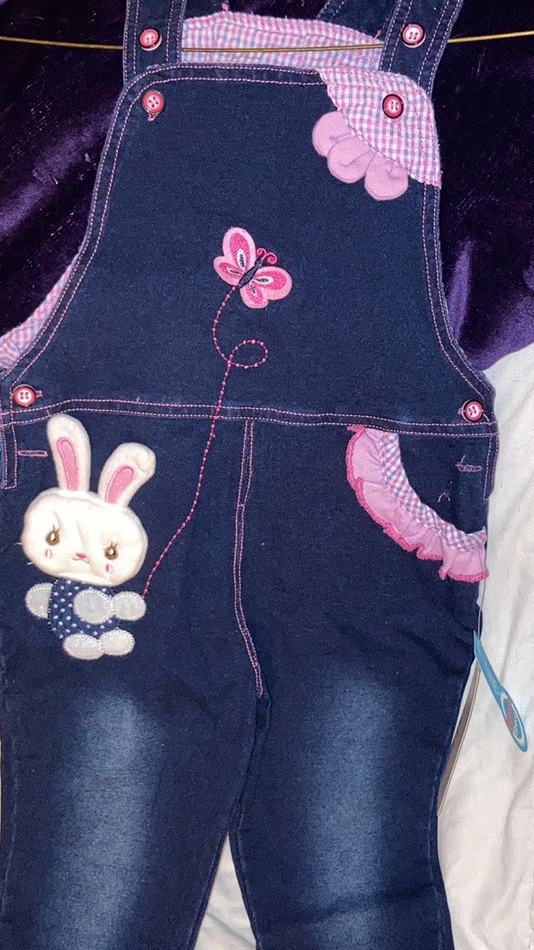 New Bunny bib overalls size 3 to 4 toddler