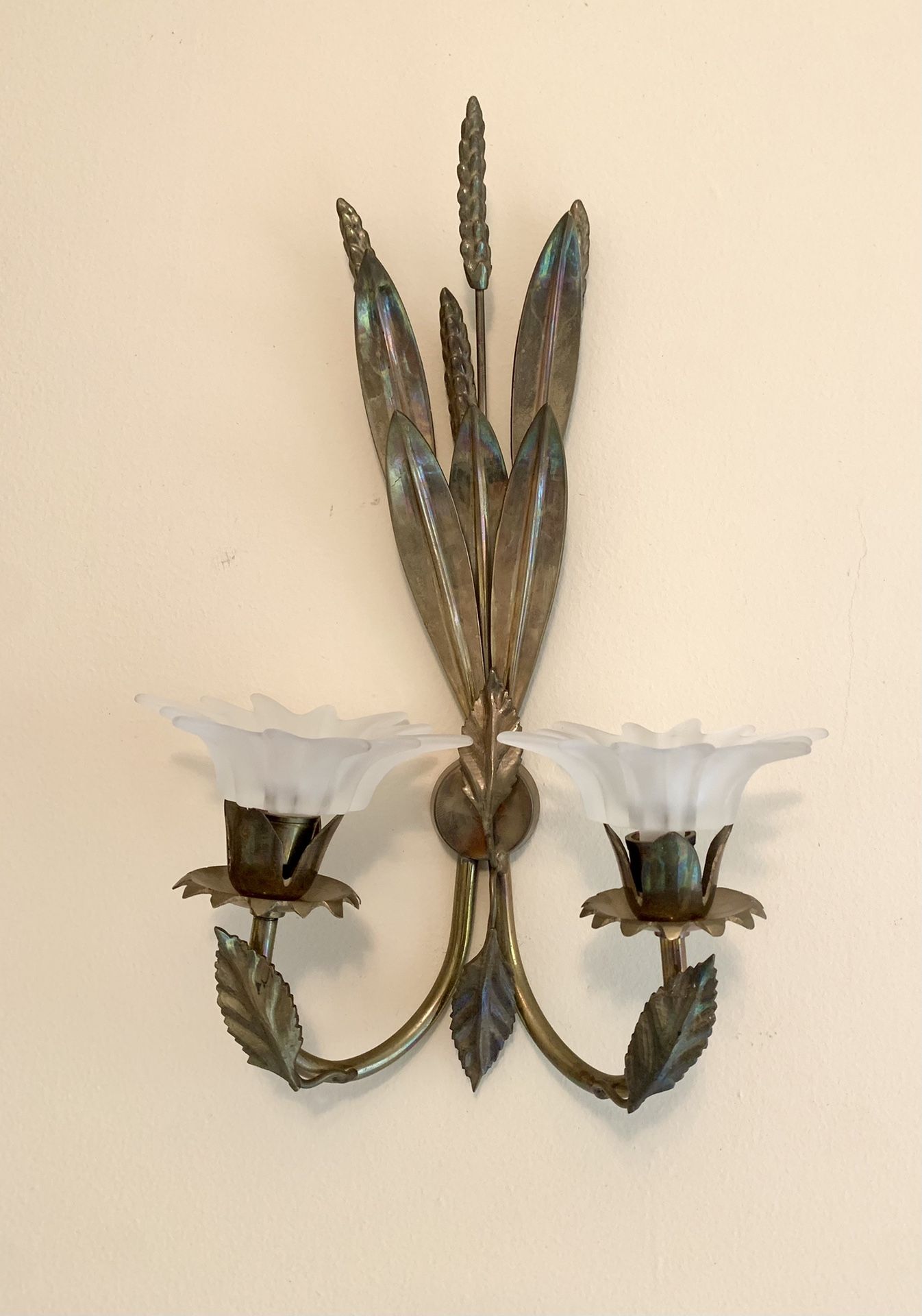 Brass wall candle holder