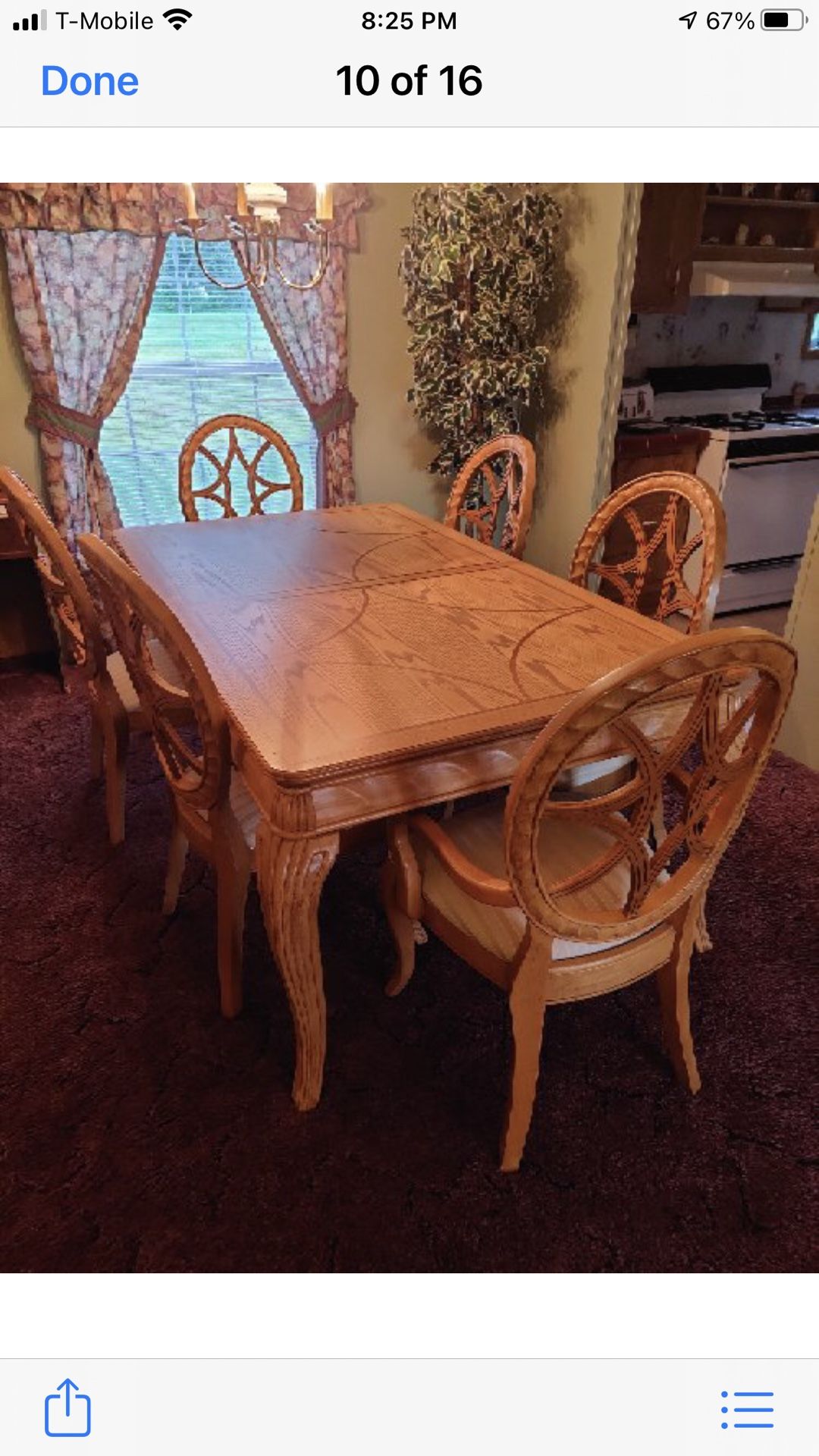 Ashley Furn Table Carved Oak 7 Piece REDUCED TO $600
