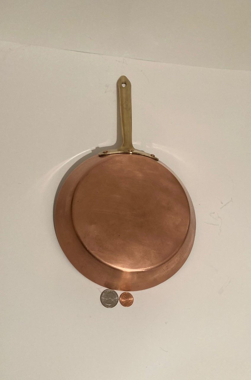 Vintage Copper and Brass Frying Pan, Sauce Pan, 14 1/2" Long and 8" Pan Size, Made in Portugal, Quality, Eva Design, Cooking Pan, Kitchen Decor