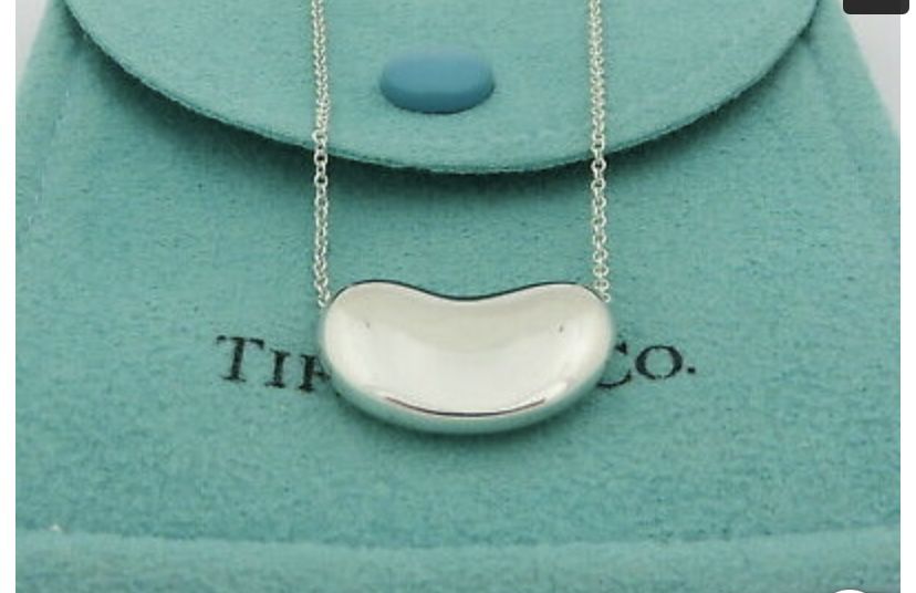 Tiffany & Co. Sterling Silver Bean Pendant Necklace