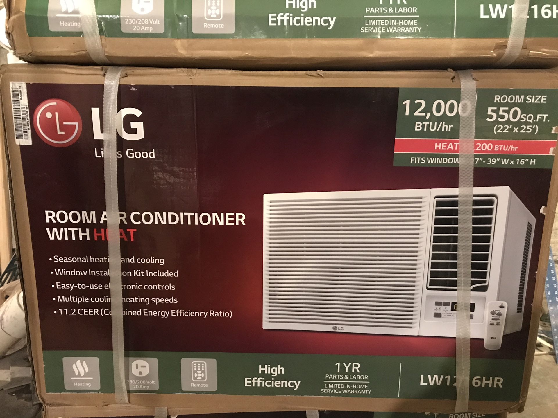 LG window air conditioner plus heating unit
