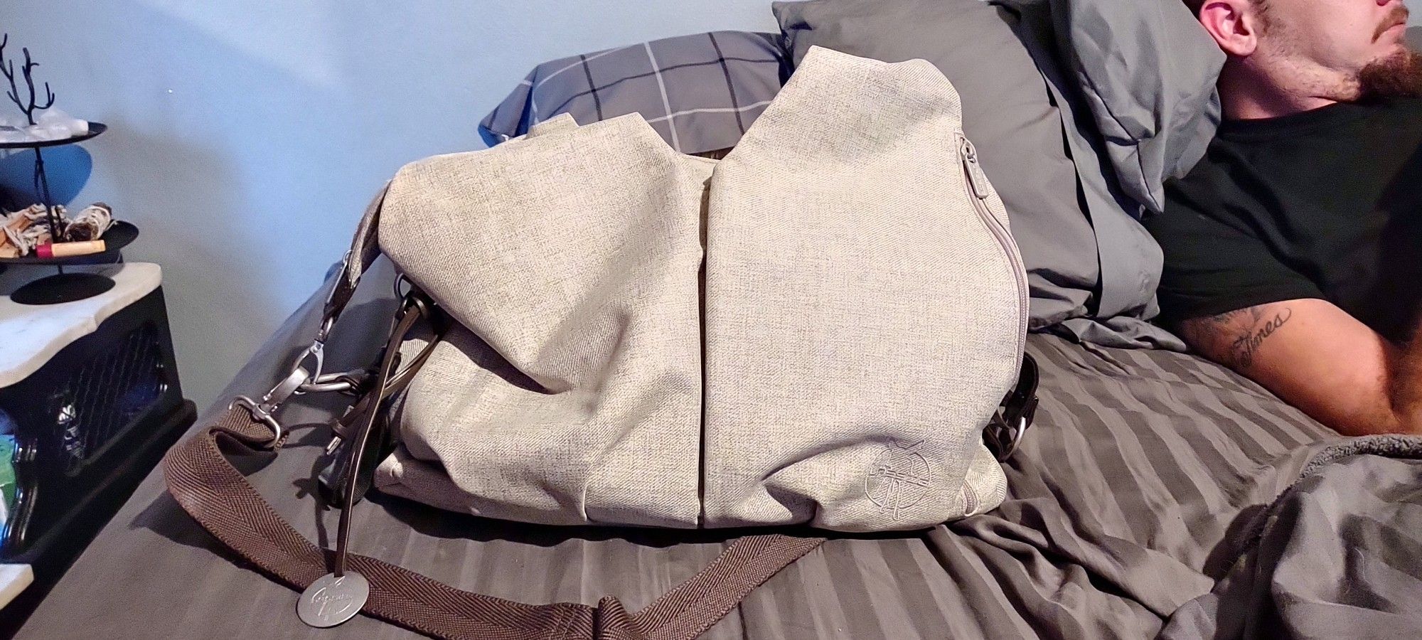 Brown And Orange Lassig Neckline Diaper Bag
