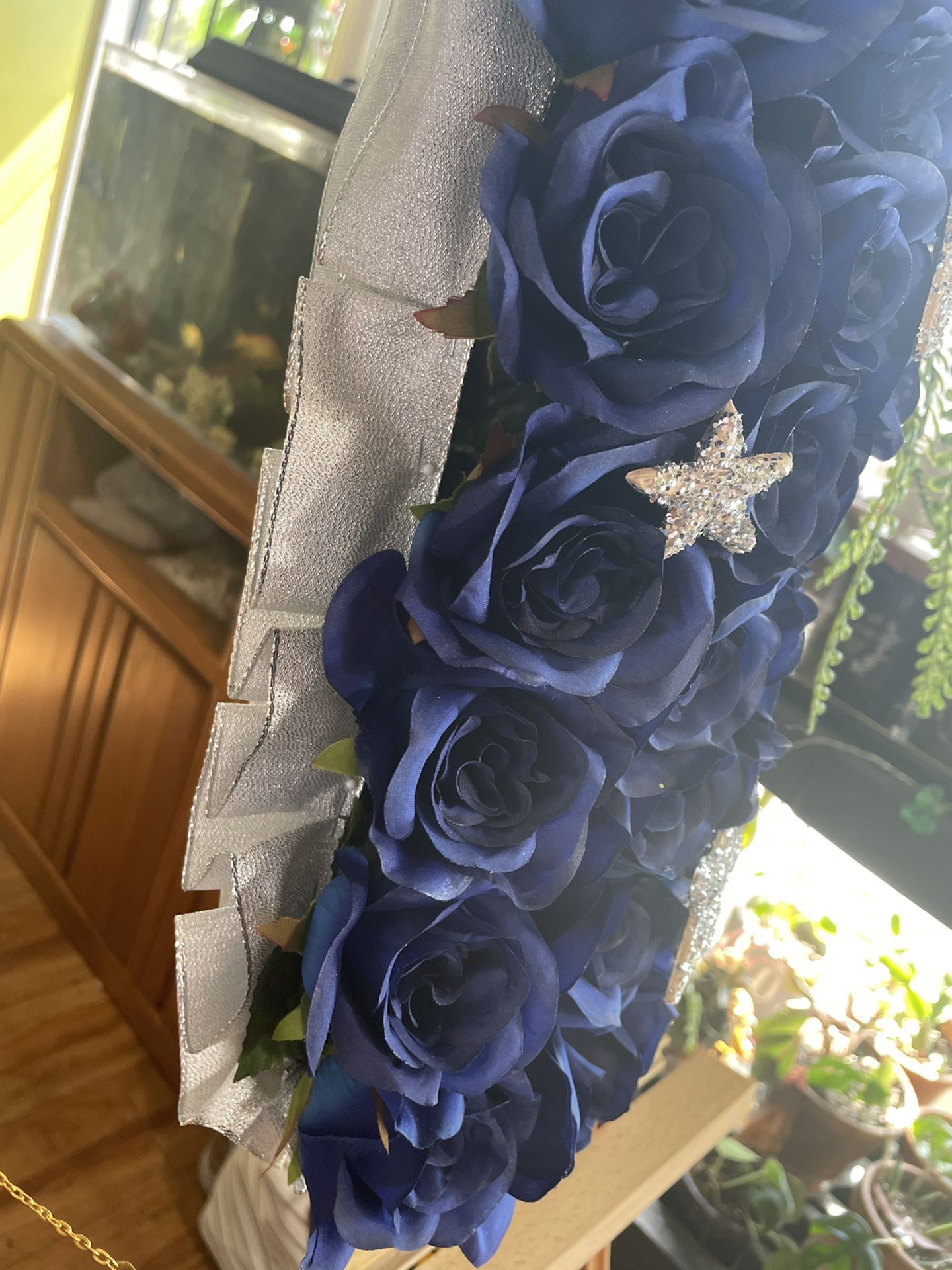 Cowboy Theme Cross Wreath Fake Flower