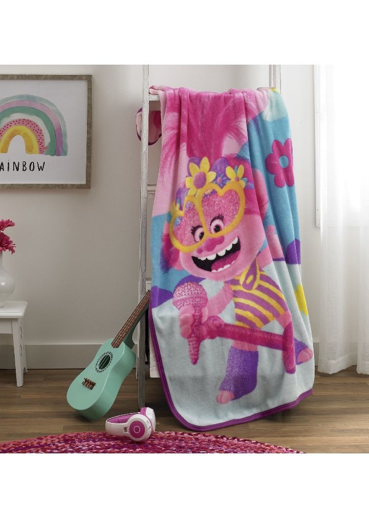 Trolls World Tour Kids Microfiber Coral Fleece Throw, 46"x60"