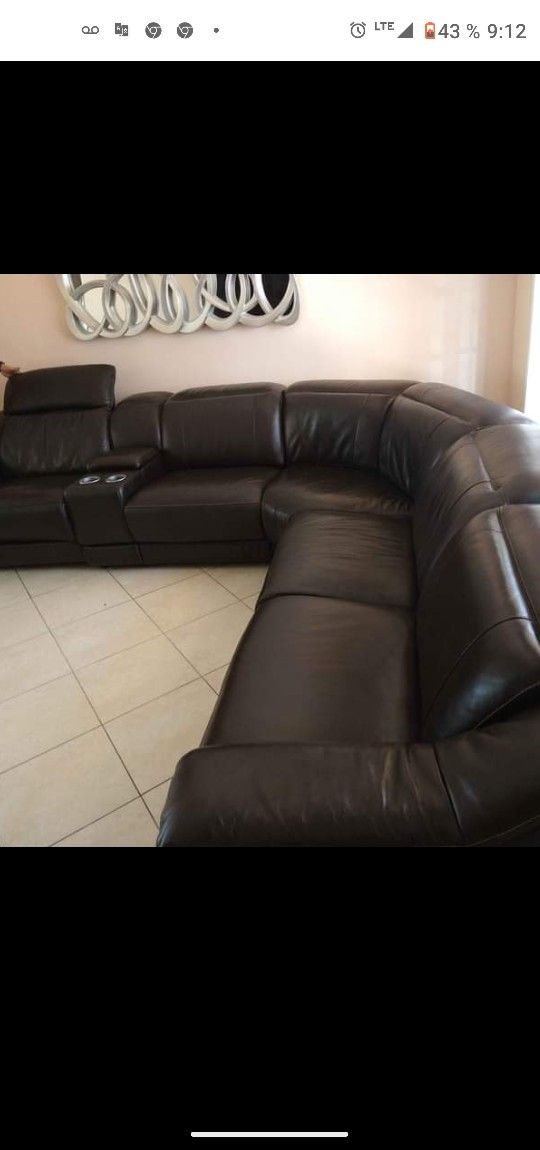 SOFA DE CUERO 100% ORIGINAL RECLINABLE ELECTRICO.. HACEMOS DELIVERY DISPONIBLE 🚚