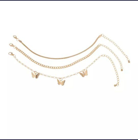 Beautiful 3 Pcs Butterfly Anklet
