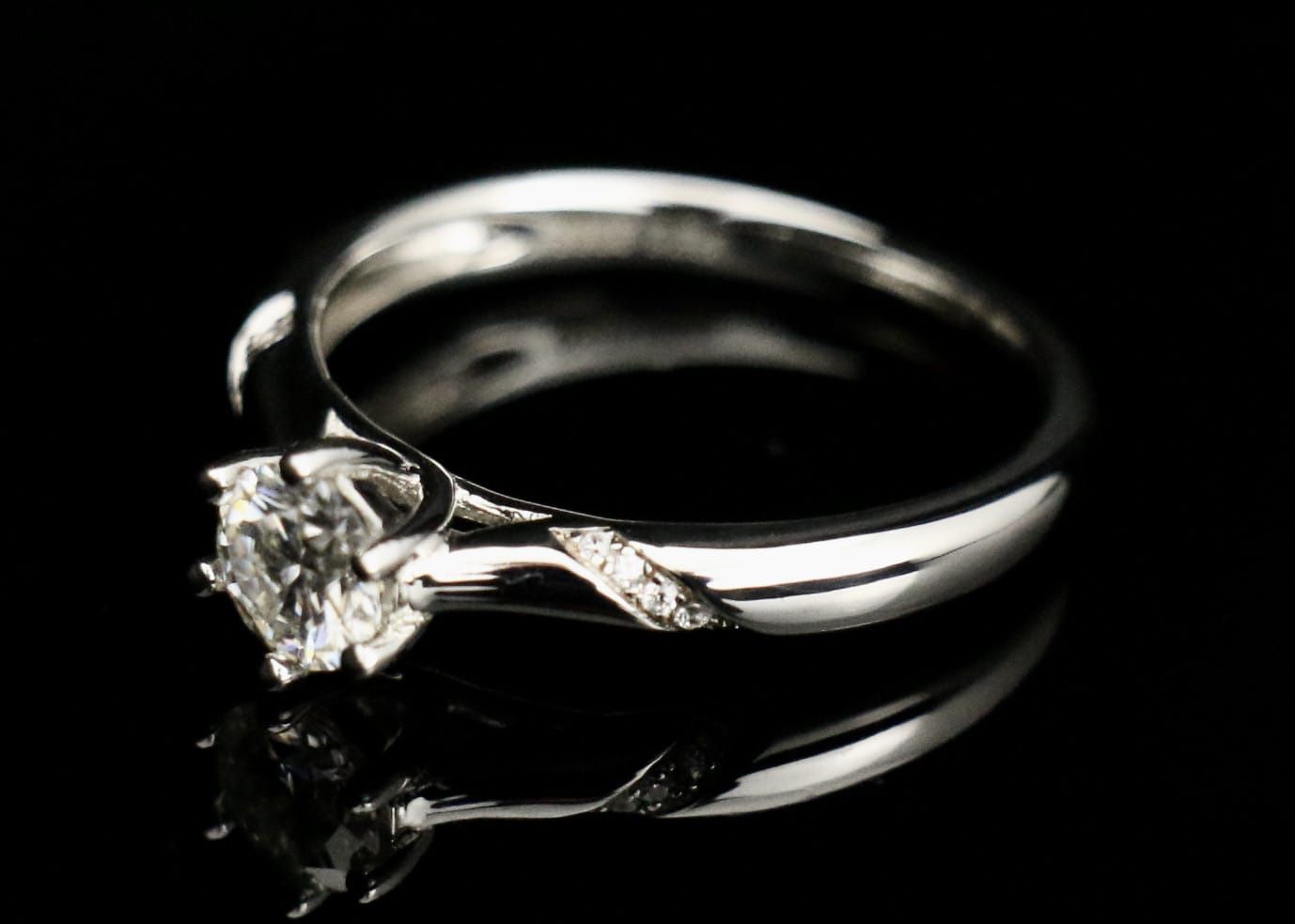 1c Moissanite Silver Engagement Ring 