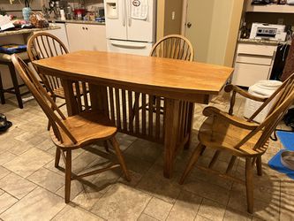 Solid Wood Kitchen/dining Table With 4 Chairs  of Cherry Finish  Thumbnail