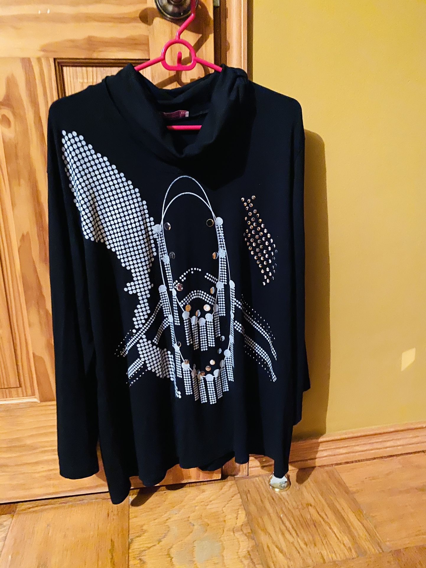 Black With Silver blouse , Size L-XL. Might Help To Deliver Locally