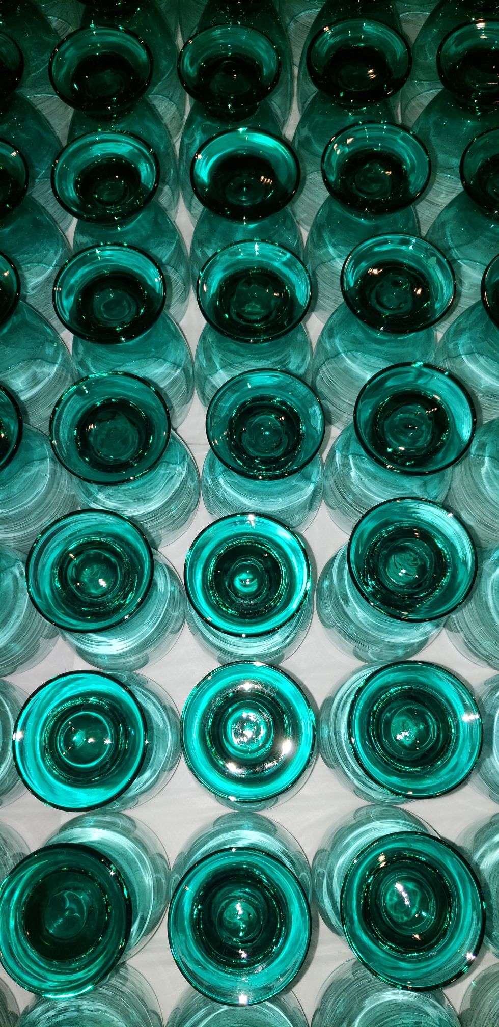 Green and Blue Glass Cups
