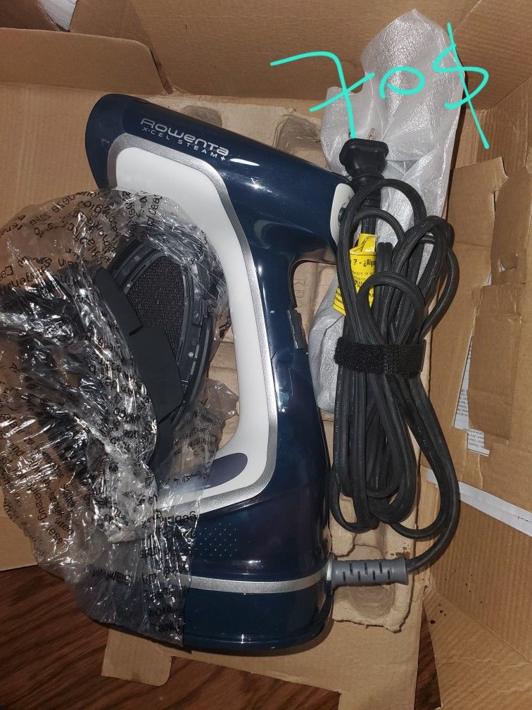 Rowenta DR8120 X-Cel Powerful Handheld Garment and Fabric Steamer Stainless Steel Heated Soleplate with 2 Steam Options, 1600-Watts, White