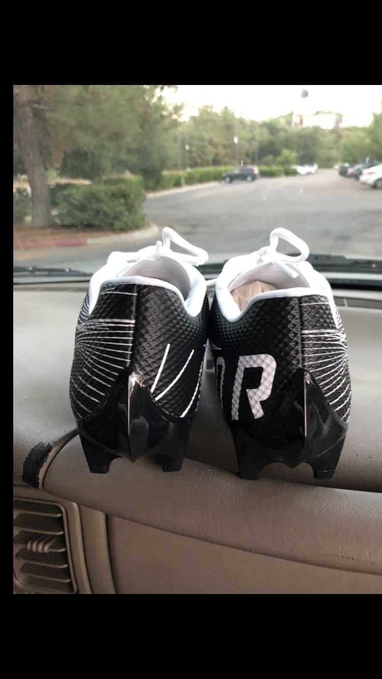 Mens Black White Nike Vapor Football Cleats Size 8