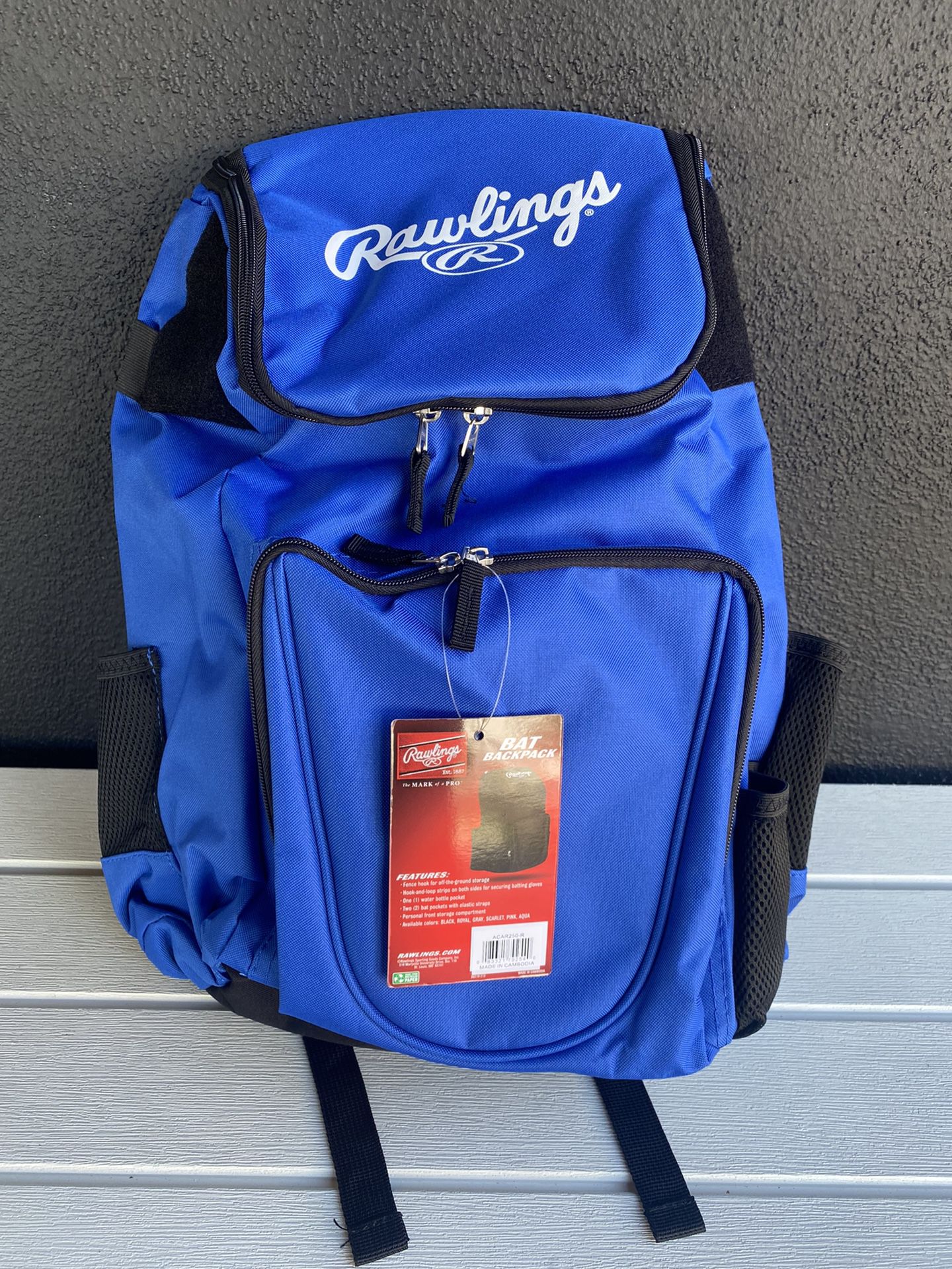 NEW Rawlings Baseball/Softball Bat Backpack (Holds 2 Bats w/ Fence Clip) - $25