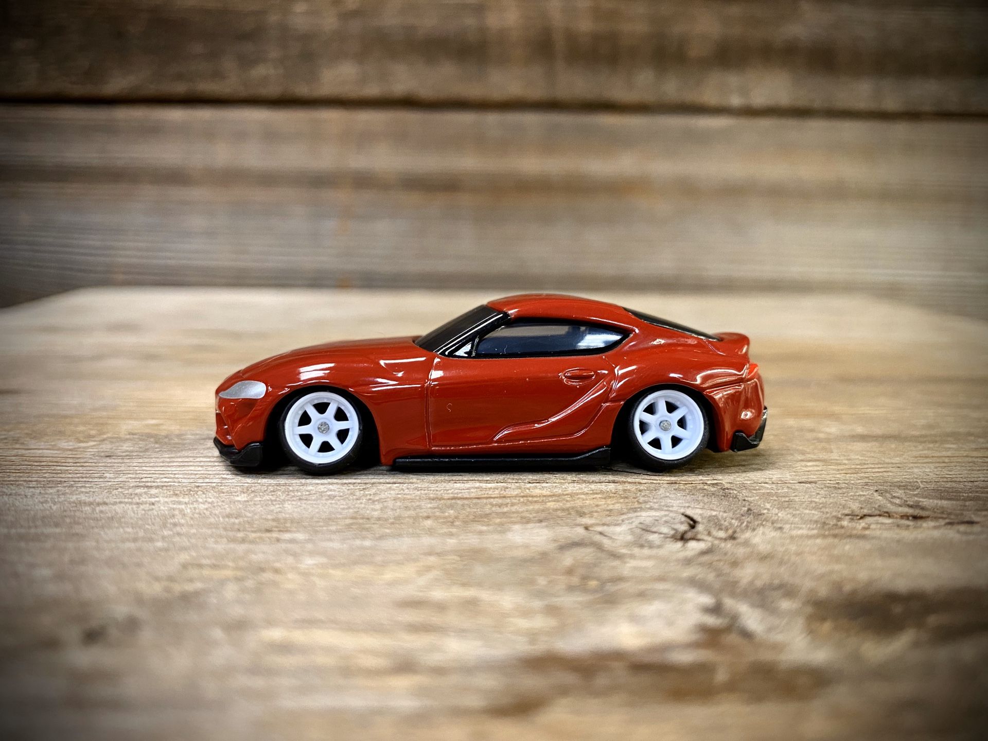 CUSTOM 1:64 Toyota Supra - TOMICA (Lowered + camber with upgraded premium 7-spoke wheels)