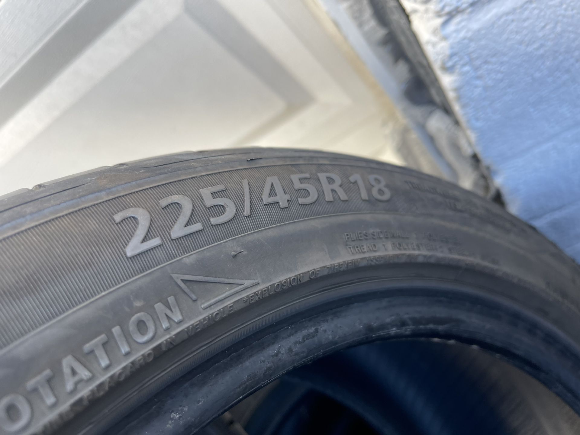 2 Used 225/45/18 ZeTa Tires 