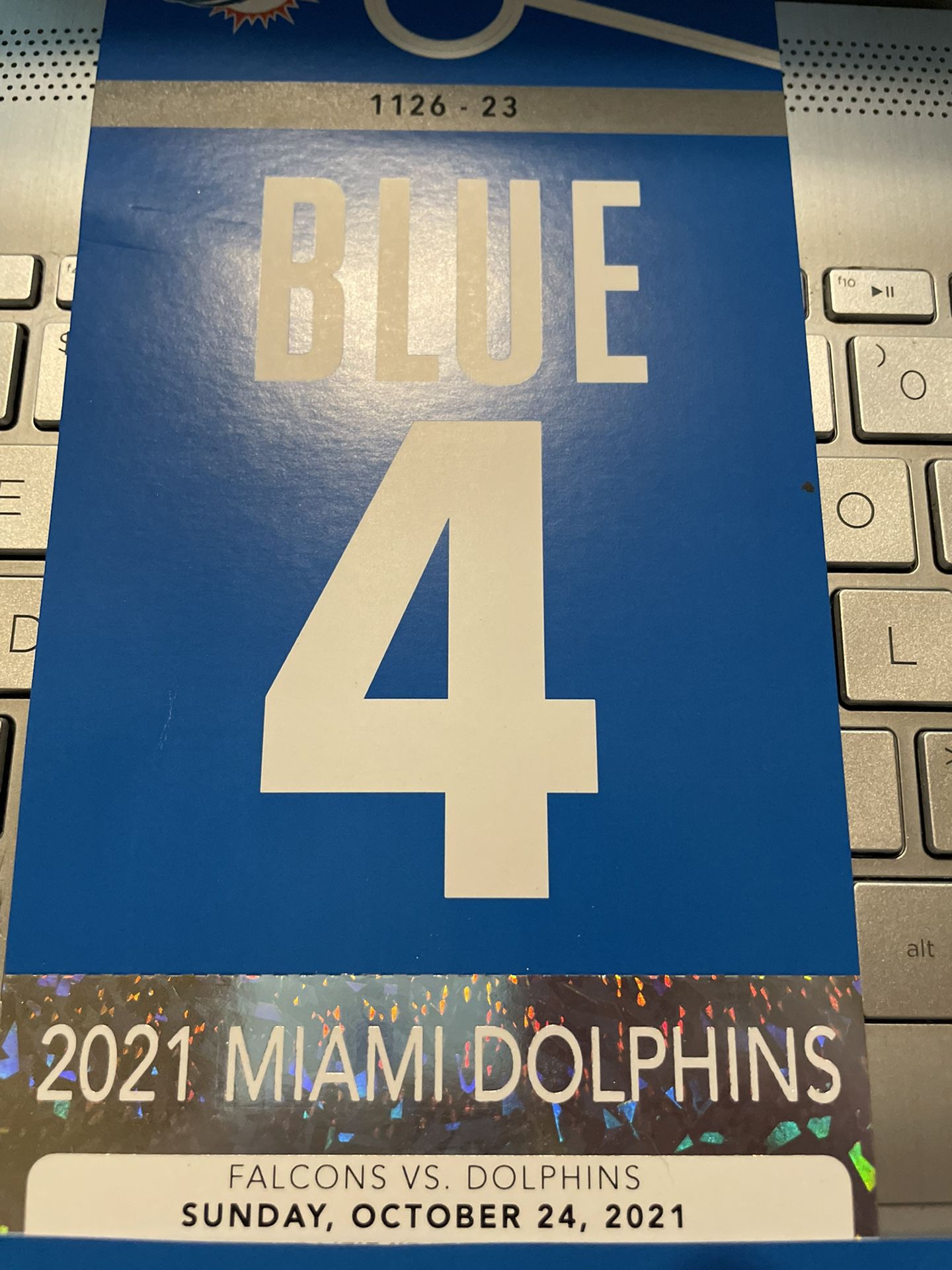 Miami Dolphins Blue Parking Pass For Sunday 