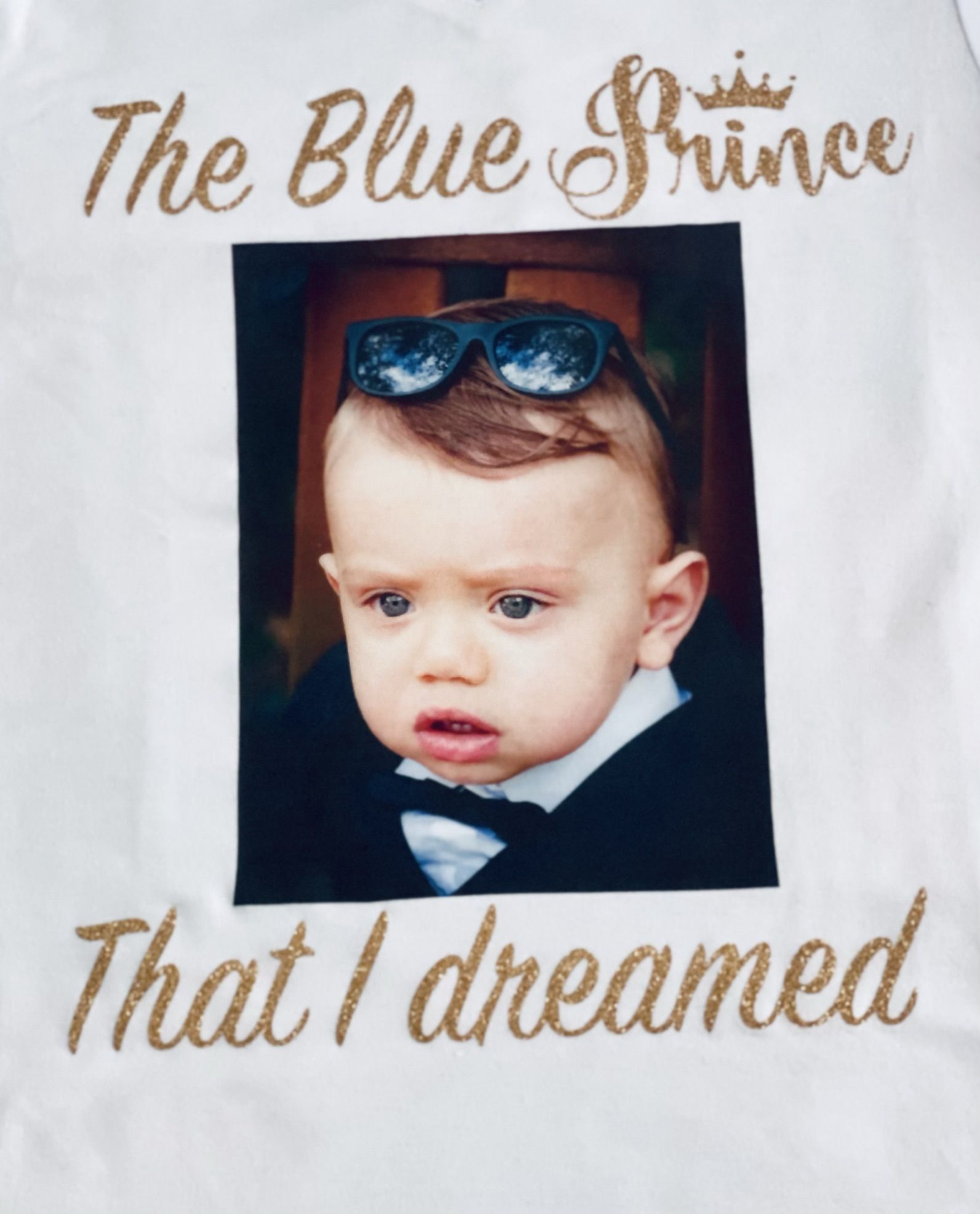 Personalized t-shirt with photo and text.