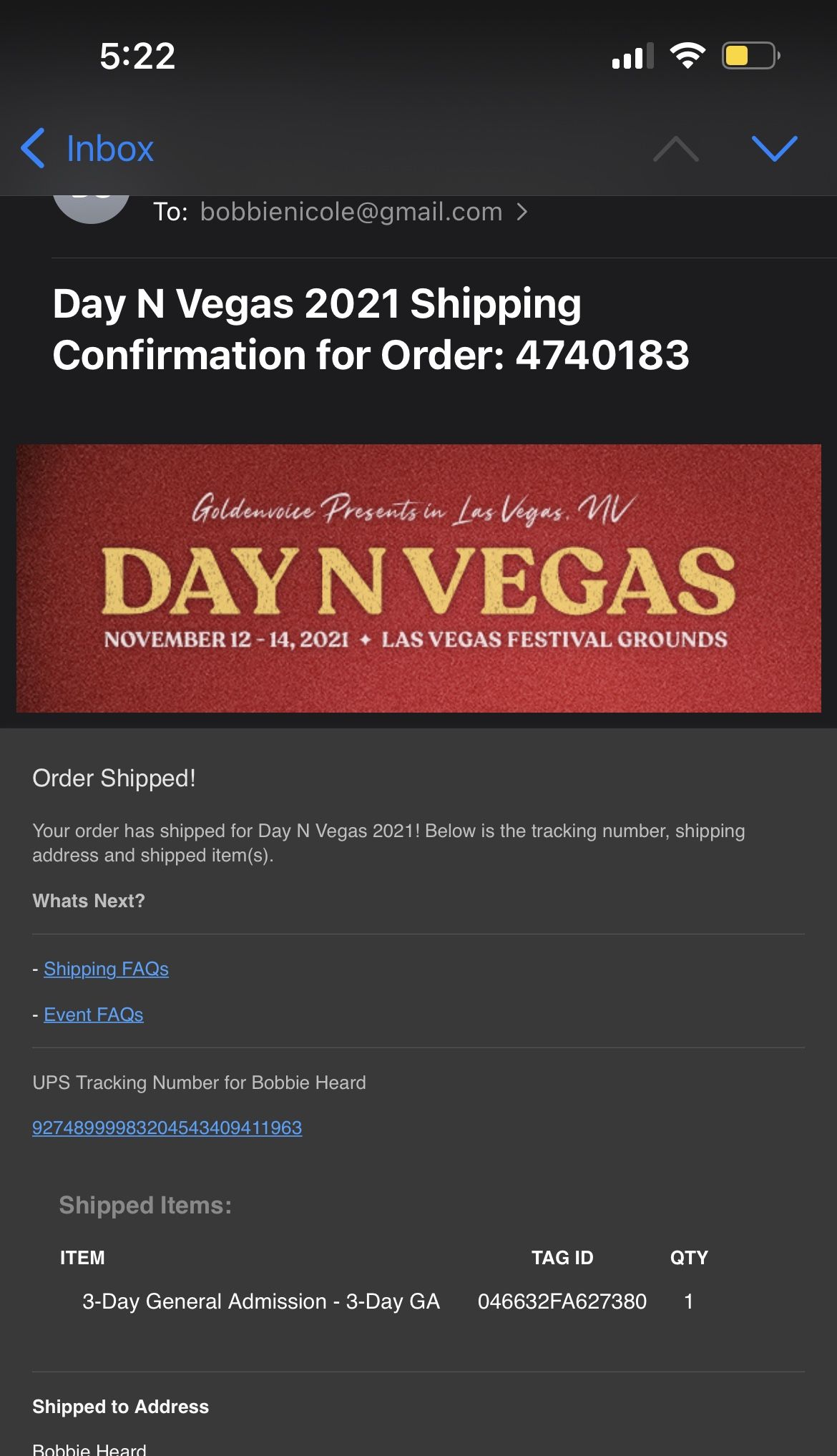 Day N Vegas 3 Day Pass