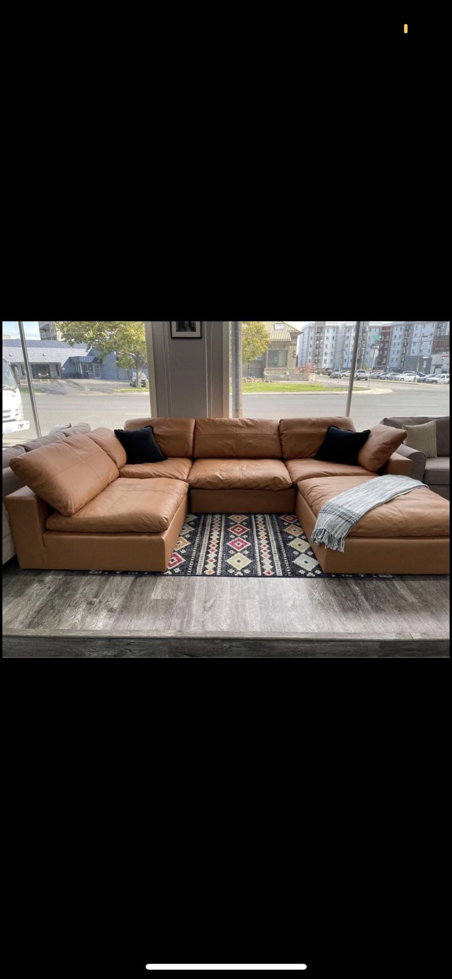 NEW Top Grain Leather Cloud Sectional!😎😎😜