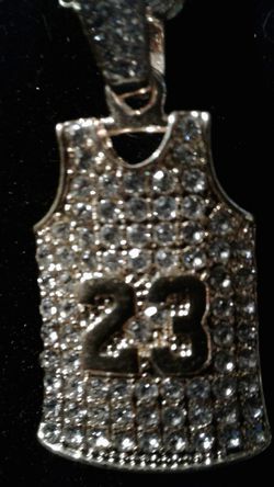 In Gold a Iced out Jersey with #23 & Chain $20 Thumbnail
