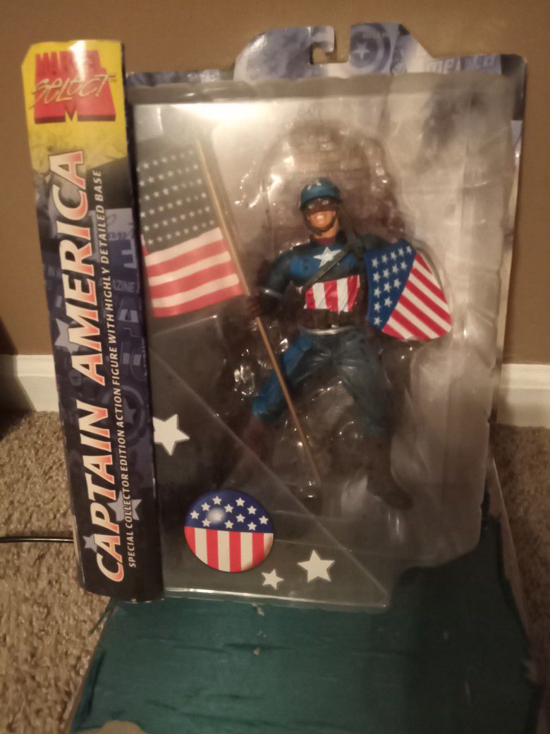 Marvel Select Captain America Special Collector's Edition Action Figure With Highly Detailed Base
