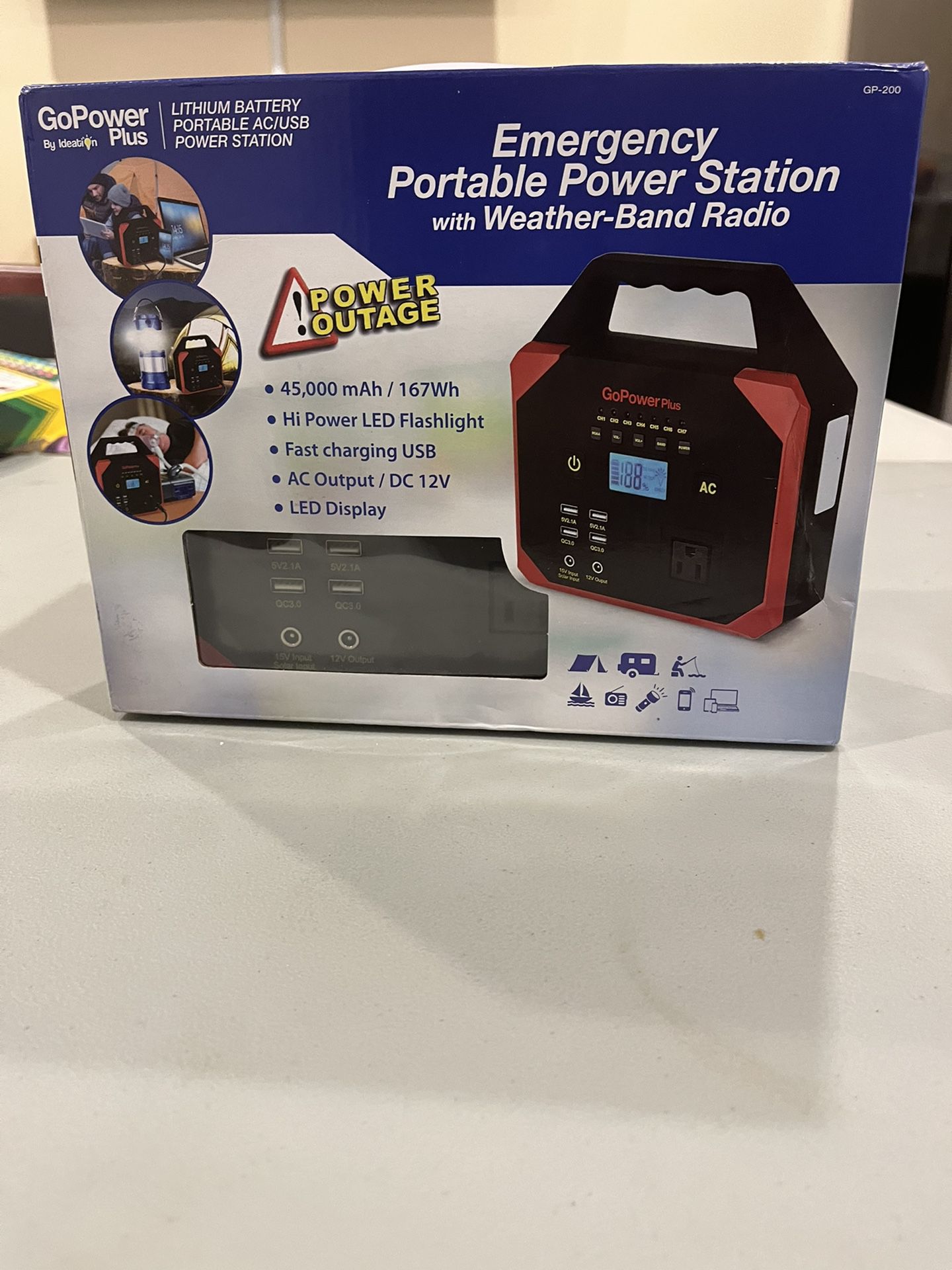 GoPower Plus Emergency Portable Power Station 45,000 mAh  Brand New Never Been Opened $100 In Escondido 