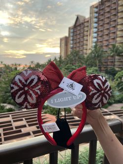 Christmas Limited Edition from Aulani Minnie Ears - Lights Up!!!! Rechargeable USB Thumbnail