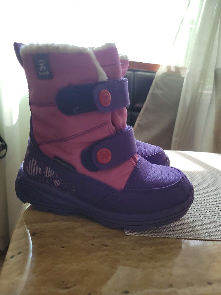 Little Girls Waterproof Snow Boots Size 10.5