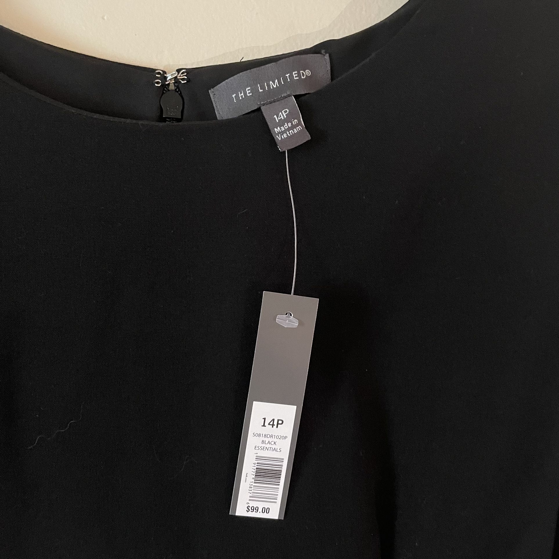 NWT The Limited Black Short Sleeve Dress Size 14P