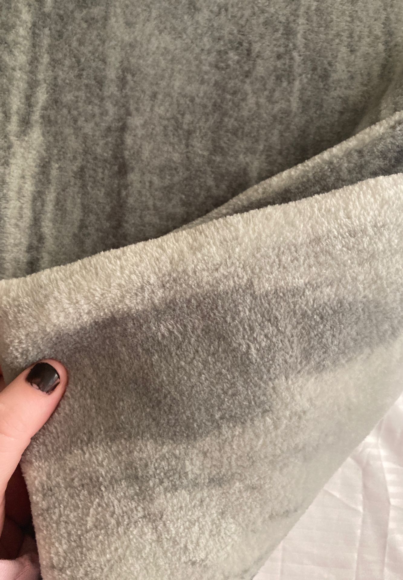 Gray throw blanket