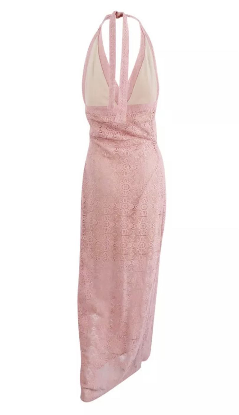 GUESS Rose Tan Pink Maxi Dress