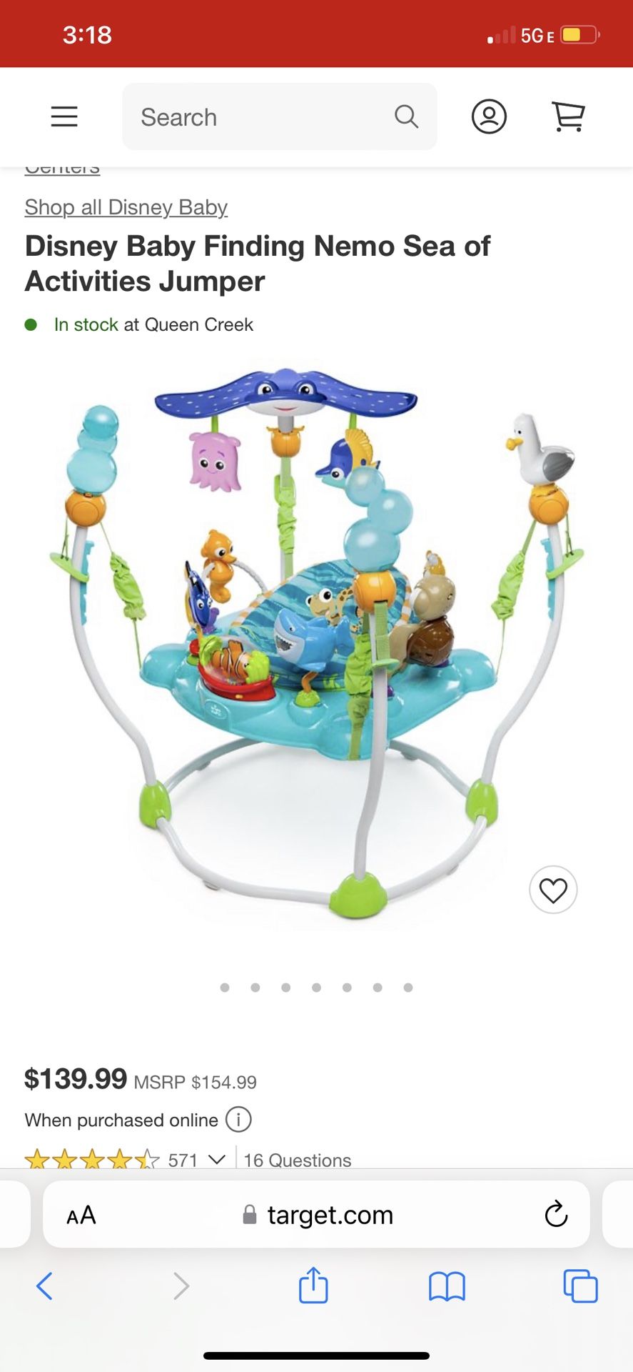 Disney Baby Finding Nemo Sea of Activities Jumper