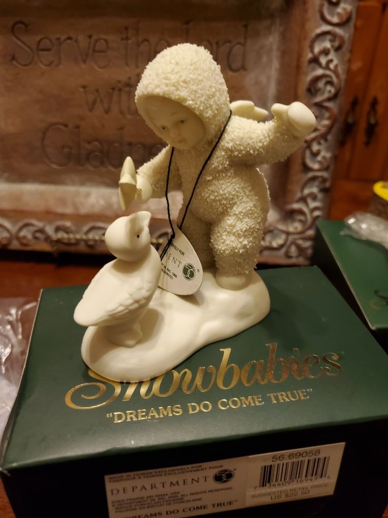 Figura de porcelana antigua de snowbabies nueva