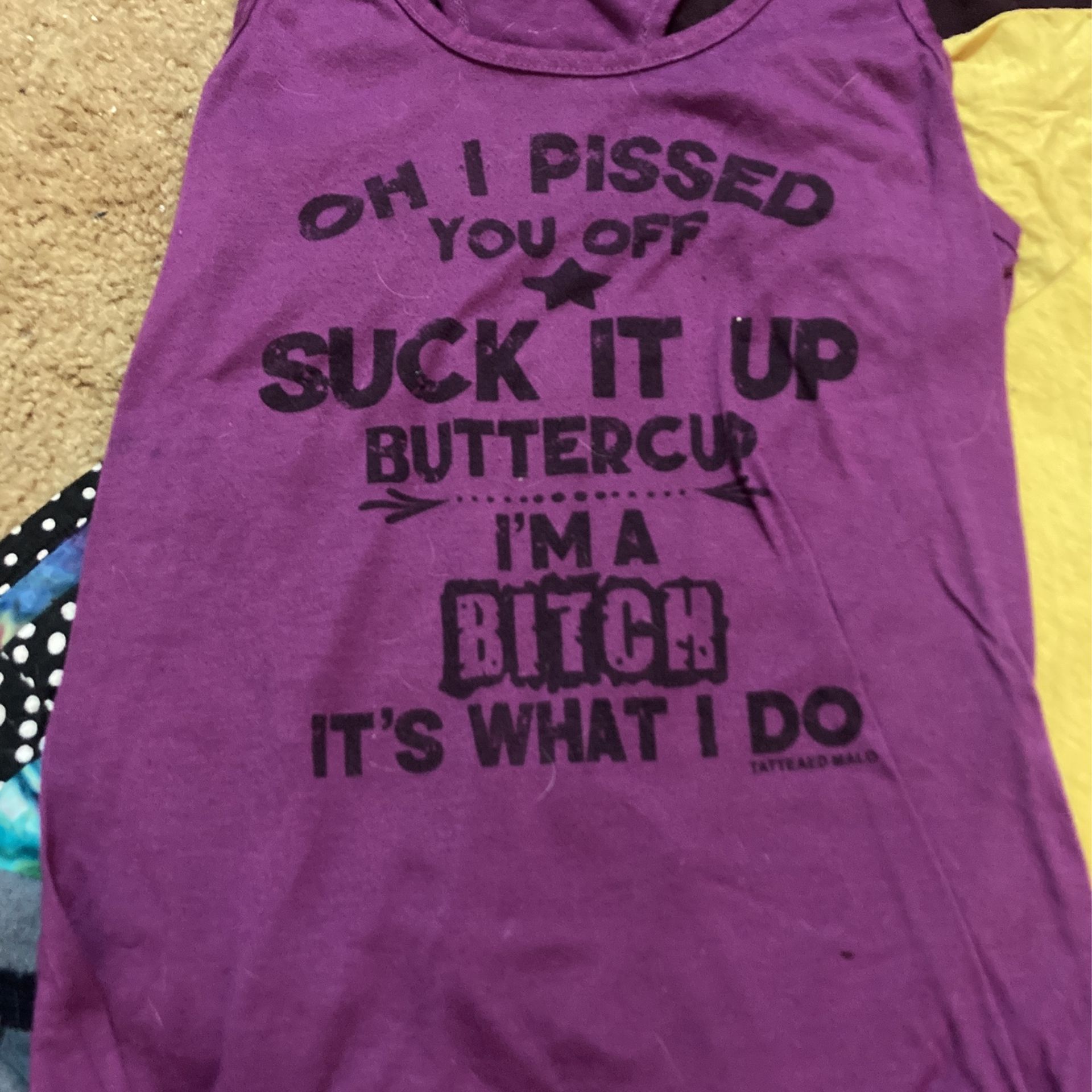 hippie Shirts: ( Iris And Navy Black M) (no tag Purple Small) ( The Classic Yellow L) (no tag Grey Medium) ( Wilfred Free Purple XXS) ( rue21 Grey M)