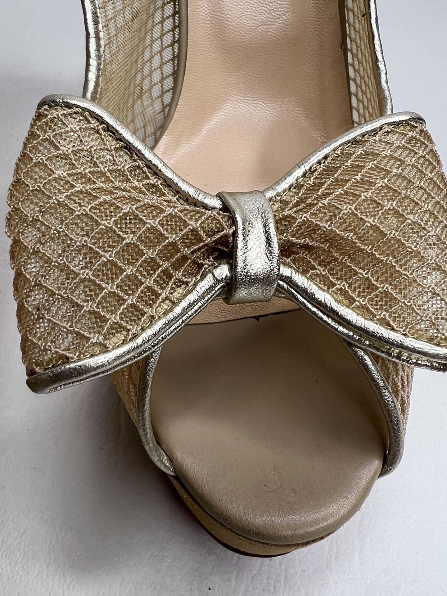 Christian Louboutin matte gold net heels pumps size 40.5