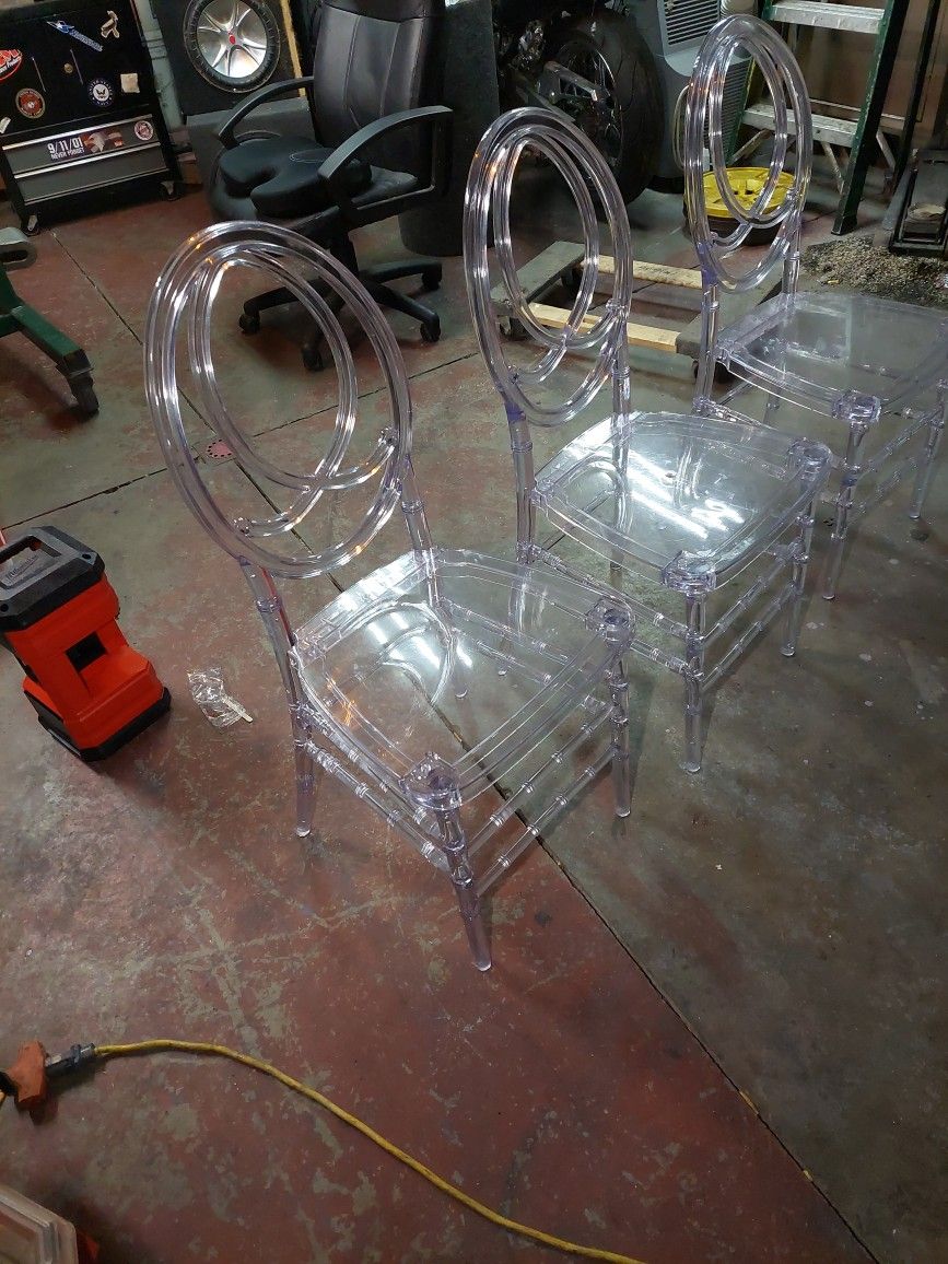 Clear transparent chairs