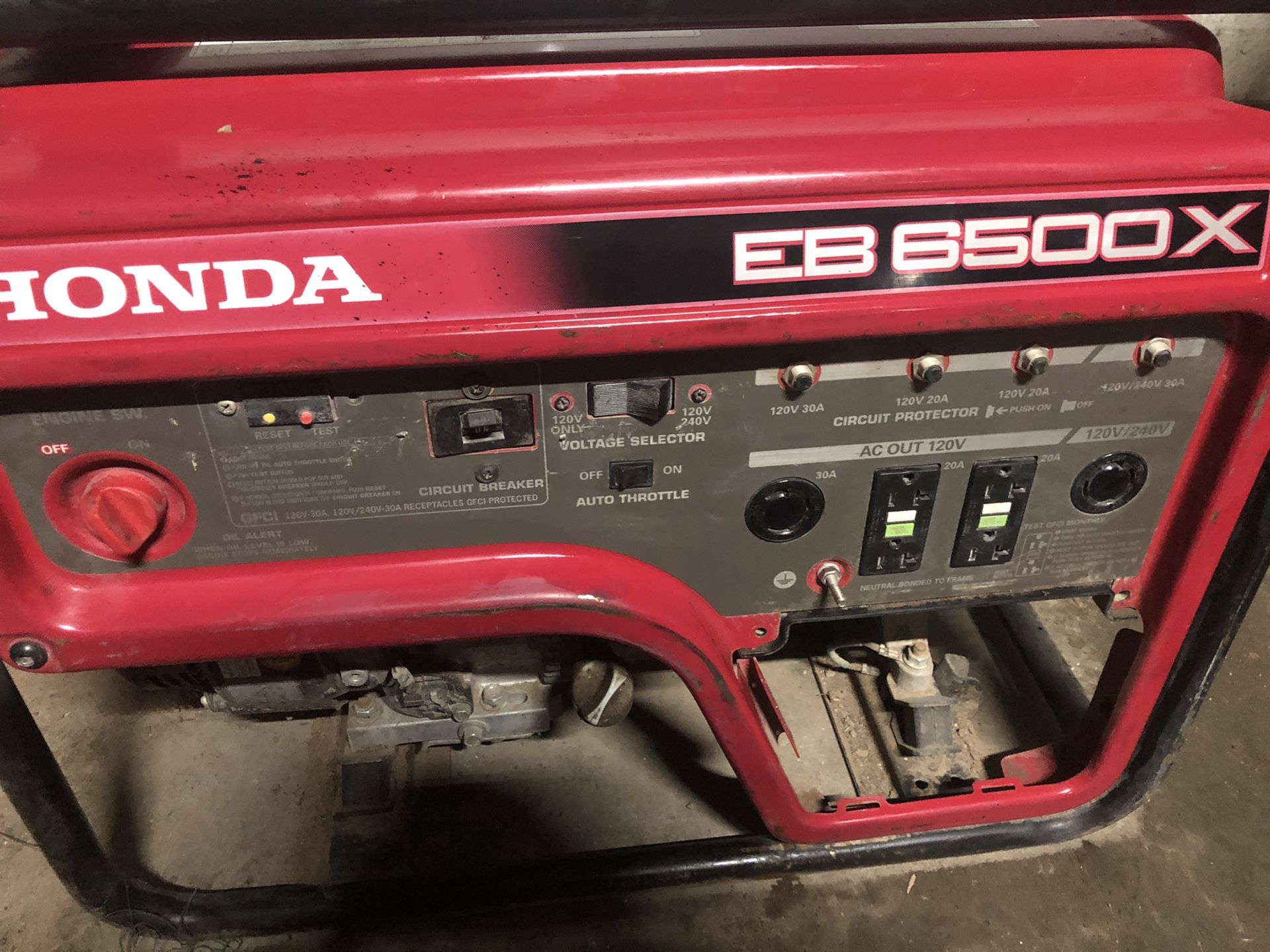 Honda generator EB 6500x runs great starts every time low hours for ...