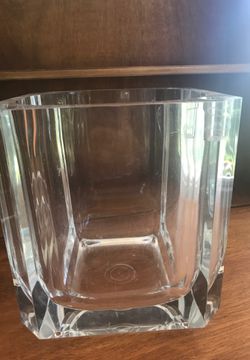 Vintage mid century thick acrylic lucite canister ice bucket container Thumbnail