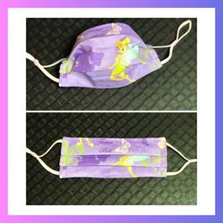 Tinkerbell on Purple Cloth Face Mask for Kids Thumbnail