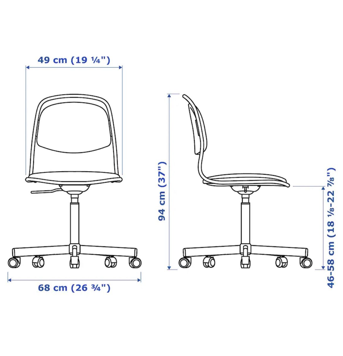 IKEA Micke Desk & Orfjall Swivel Chair 