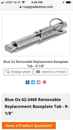 RV Tow Tabs for Blue Ox System Thumbnail