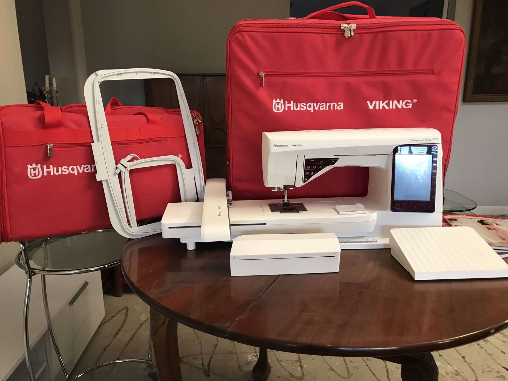 Husqvarna Viking Ruby Royale Sewing Machine and Embroidery unit for