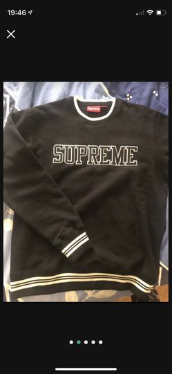 Supreme SS17 Felt Shadow Crewneck Black sweater Thumbnail