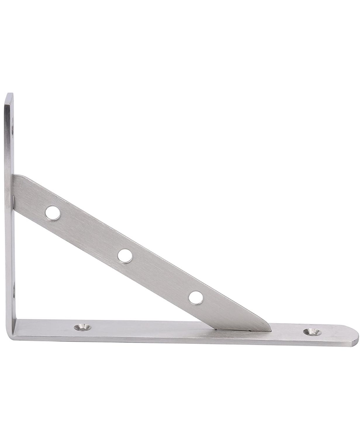 Amarine Made Pair Stainless Steel Solid Shelf Brackets,8",10",12", Shelf Support Corner Brace Joint Right Angle Bracket (8"X5-1/2")