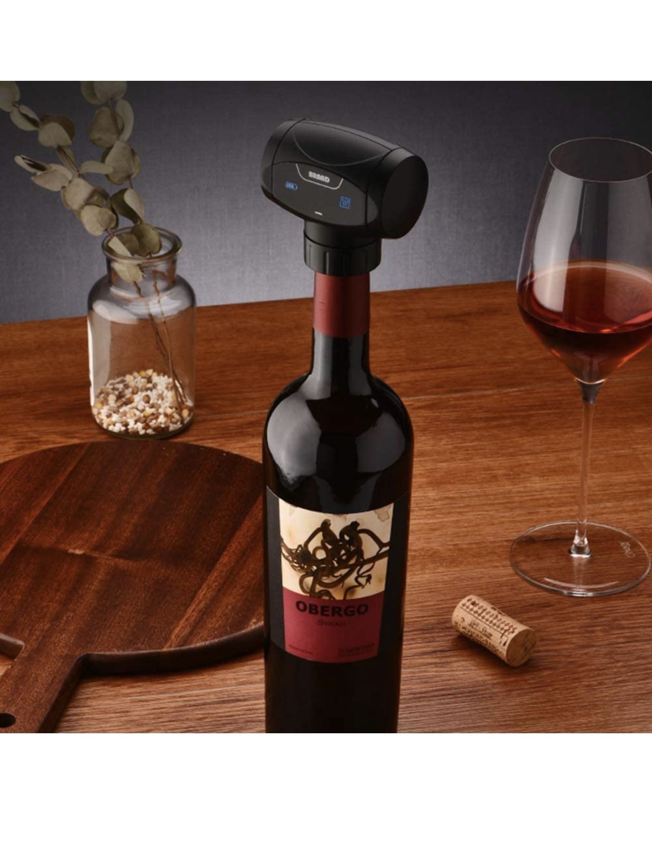 Wine Vacuum Stopper, Battery Powered Automatic 2-in-1 Electronic Wine Savers